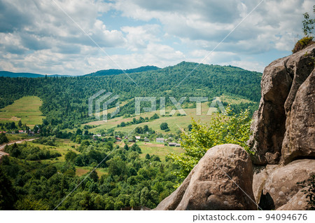 summer mountain landscape, forest, clouds summer mountain landscape, forest, clouds 94094676
