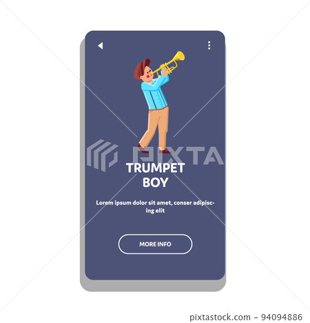 trumpet boy play music Vector 94094886