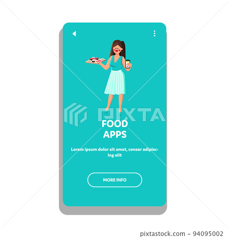Food Apps For Ordering Meal Online On Phone Vector Food Apps For Ordering Meal Online On Phone Vector 94095002