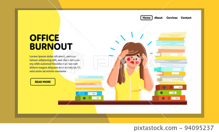 Office Burnout For Research Documentation Vector Office Burnout For Research Documentation Vector 94095237
