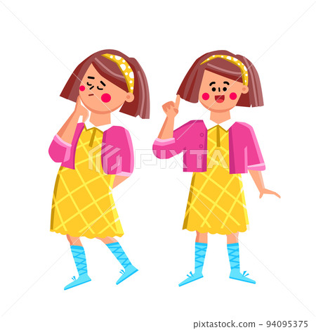 School Girl Thinking And Asking Question Vector School Girl Thinking And Asking Question Vector 94095375