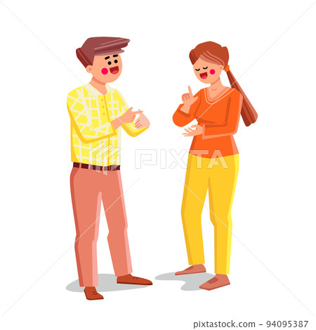 sign finger language people vector sign finger language people vector 94095387