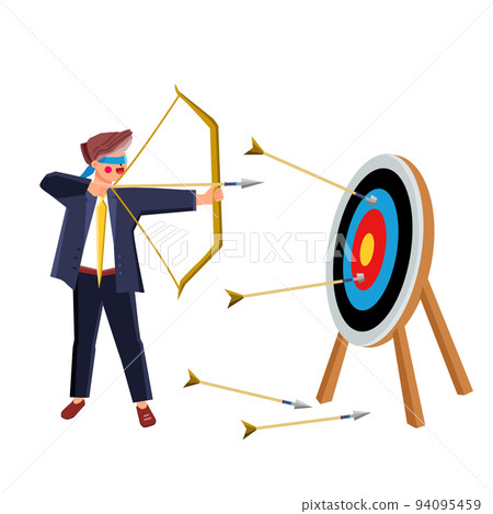 Miss Target Young Man With Archery Arrow Vector 94095459