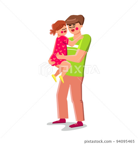 Baby And Father Embracing Togetherness Vector 94095465