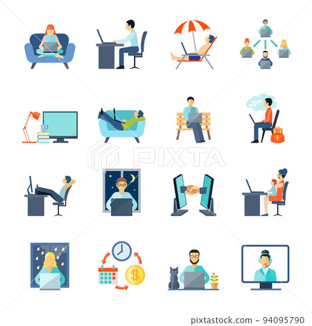 Freelance Icons Set 94095790
