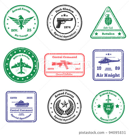 Military Insignia Stamps Set Military Insignia Stamps Set 94095831