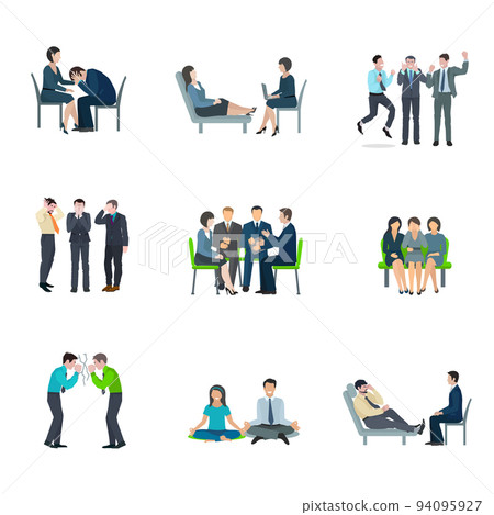 Mental health flat icons set Mental health flat icons set 94095927