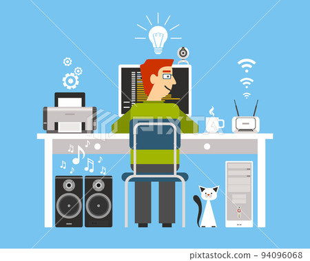 Programmer On Workplace Concept Programmer On Workplace Concept 94096068