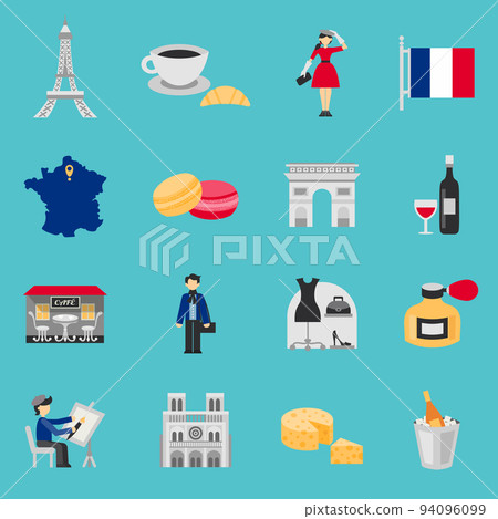 France Icons Flat Set France Icons Flat Set 94096099