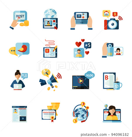 Blogger Icons Set 94096182