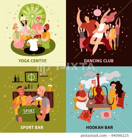 Club Party Concept Icons Set 94096225