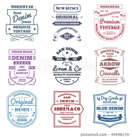 Denim Typography Emblems 94096239