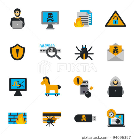 Hacker Icons Flat Set Hacker Icons Flat Set 94096397