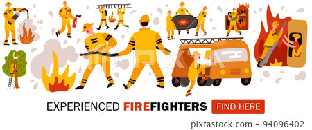Experienced Fire Fighters Header Illustration Experienced Fire Fighters Header Illustration 94096402