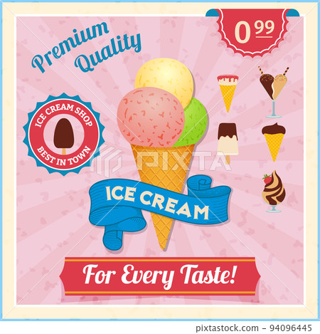 Ice cream vintage poster Ice cream vintage poster 94096445