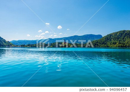 Lake Bled and Church of the Mother of God on the Lake - Slovenia 94096457
