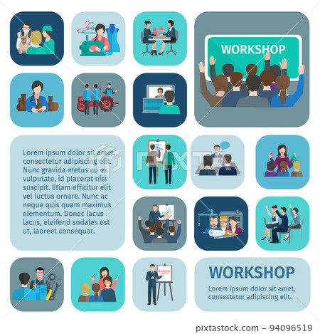 Workshop Flat Icons Set 94096519