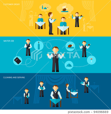 Waiter Man Banner Flat 94096669