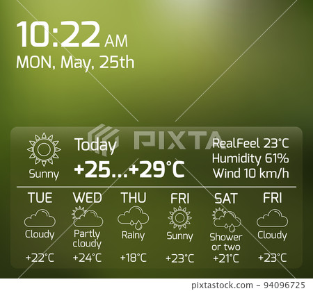 Weather Widget Flat Concept Weather Widget Flat Concept 94096725