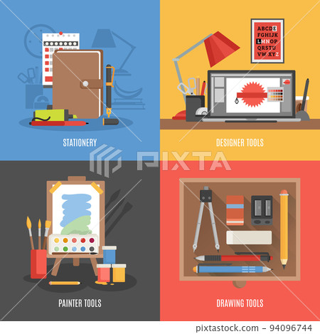 Drawing Tools Icon Set 94096744