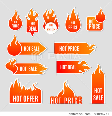Fire Sale Flat Icon Set 94096745