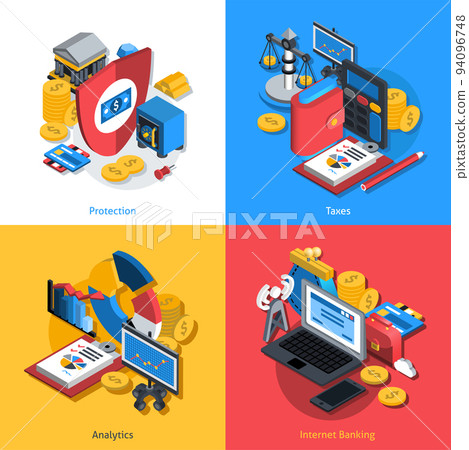 Financial Isometric Set 94096748
