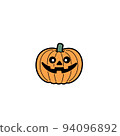 A simple illustration of a jack-o-lantern that is easy to use for Halloween 94096892