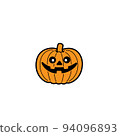 A simple illustration of a jack-o-lantern that is easy to use for Halloween 94096893