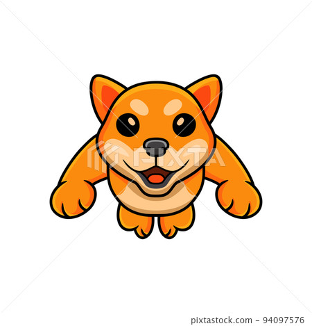 Cute shiba inu dog cartoon jumping Cute shiba inu dog cartoon jumping 94097576