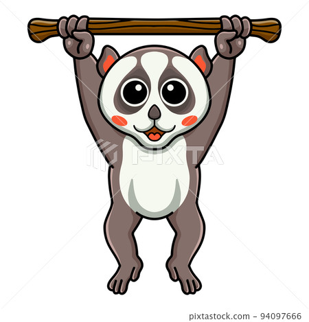 Cute little loris cartoon hanging on tree Cute little loris cartoon hanging on tree 94097666