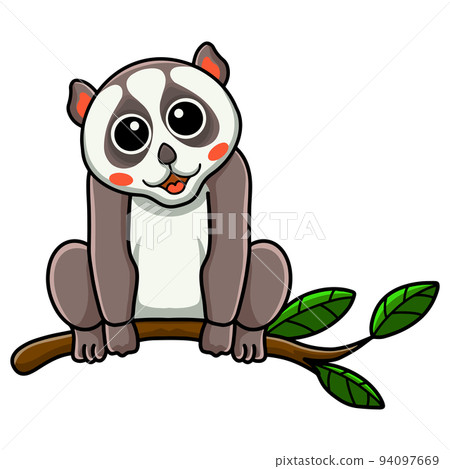 Cute little loris cartoon on tree Cute little loris cartoon on tree 94097669
