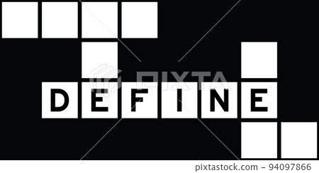 Alphabet letter in word define on crossword puzzle background Alphabet letter in word define on crossword puzzle background 94097866