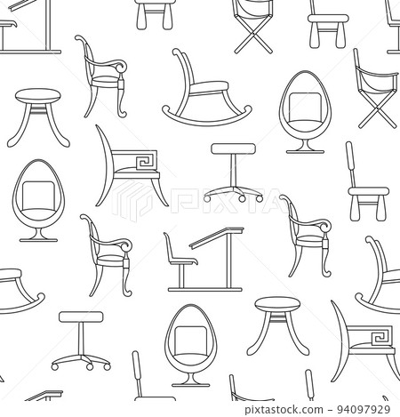 Chairs and armchairs seamless pattern Chairs and armchairs seamless pattern 94097929