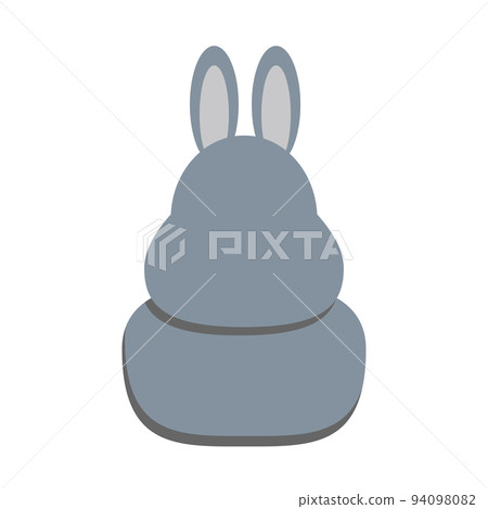 Sitting gray rabbit (front, no expression) Sitting gray rabbit (front, no expression) 94098082