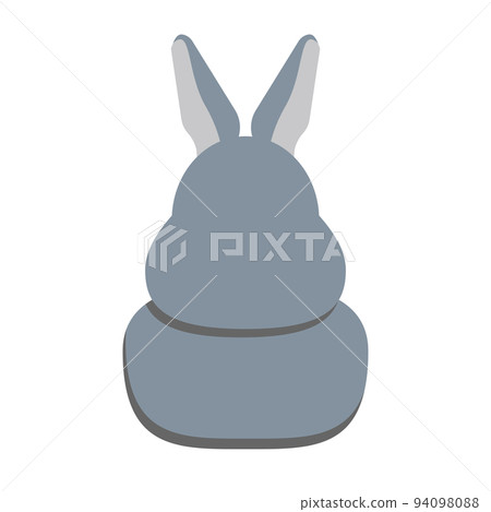 Sitting gray rabbit (front, no expression) Sitting gray rabbit (front, no expression) 94098088