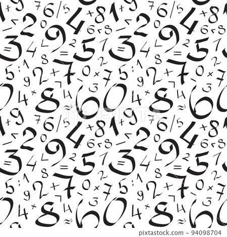 Numbers Seamless Pattern Numbers Seamless Pattern 94098704