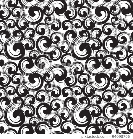 Curl or Spiral or Swirl Seamless Pattern Curl or Spiral or Swirl Seamless Pattern 94098706