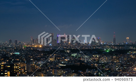 東京世田谷區三軒茶屋天空胡蘿蔔觀察大廳(新宿區)的夜景 東京世田谷區三軒茶屋天空胡蘿蔔觀察大廳(新宿區)的夜景 94098973