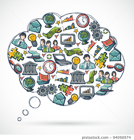 Business Sketch Speech Bubble Business Sketch Speech Bubble 94098974