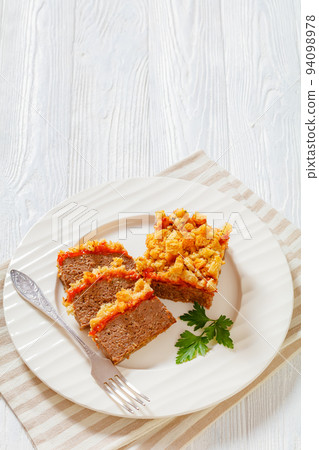 Meatloaf and Stuffing Casserole ground beef dinner Meatloaf and Stuffing Casserole ground beef dinner 94098978