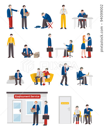 Unemployed People Characters Set 94099002