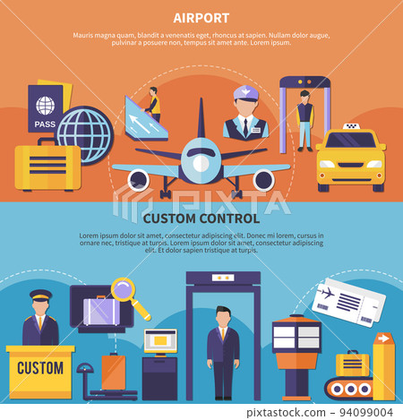 Flat Airport Banners Set 94099004