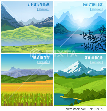 Mountain Landscape Compositions Set Mountain Landscape Compositions Set 94099150
