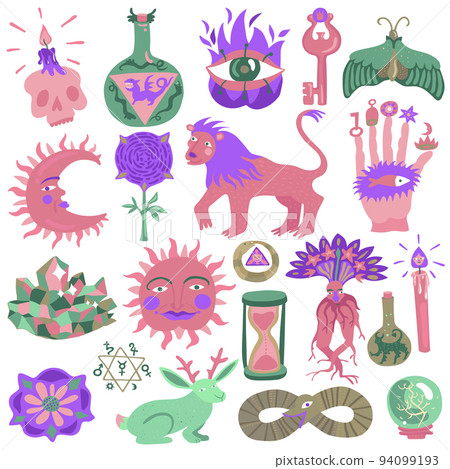 Colorful Tattoo Design Set Colorful Tattoo Design Set 94099193