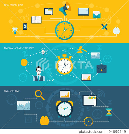 Time management banner set 94099249