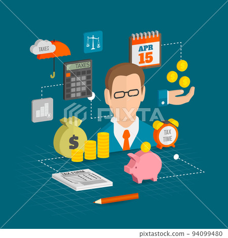 Tax icons isometric Tax icons isometric 94099480