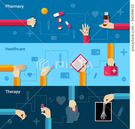 Medical flat banner set 94099650