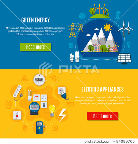 Green Energy And Electric Appliances Banners 94099706