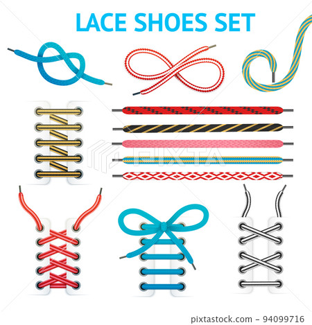 Colorful Shoelace Icon Set 94099716