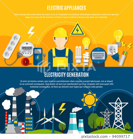 Electric Appliances And Power Generation Banners 94099717